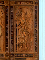 Részlet az egyik ajtóról a Sala degli Angelo, Palazzo Ducale, Urbino (fa)