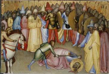 Egy szent lefejezése (tempera fán)