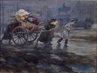 Vladimirov, Ivan Alekszejevics (1869-1947) gazdag házának maradványai. Akvarell, gouache, papír