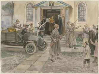 Az egyházi kincsek rekvirálása Petrográdban, 1922. május 5., az Oroszország című akvarellsorozatból