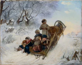 Gyerekek lovasszánon, 1870
