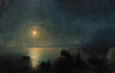 Ókori görög költők a vízparton holdfényben, 1886