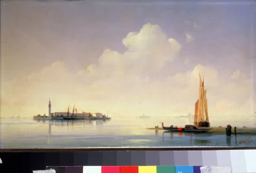 A velencei lagúna, kilátás a San Giorgio Maggiore szigetére (Saint-Georges-Majeur, Saint Georges Major) (A velencei lagúna, kilátás a San Giorgio Maggiore-ra). Ivan Konstantinovics Aivazovsky festménye (Ivan Konstantinovitch Aivazovsky