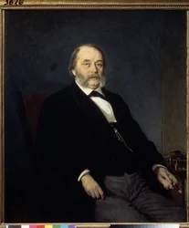 Ivan Goncsarov (1812-1891) író portréja (I.Goncsarov szerző portréja). Ivan Nyikolajevics Kramskoi (1837-1887) festménye, olaj, vászon