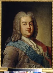 Alekszisz Mihajlovics Cserkasszkij herceg (1680-1742) portréja (A.M.Cserkasszkij herceg portréja). Ivan Petrovics Argunov (Argunov) (1729-1802) festménye, olaj, vászon, 18. század közepe. 18. századi orosz művészet. Állami Kerámiai és Vidéki Múzeum es