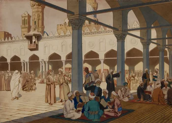 Az Al-Azhar mecset és egyetem udvara, Kairó, 1928