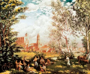 Ivo Pascual i Rodes (1883-1949) "Fete champetre" festménye. 1939 DR