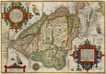 Delineatio omnium orarum totius Australis parties Americae..., 1596 körül (kézzel színezett rézmetszet)