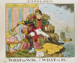 „Mi volt. Mi most”, Napóleon (1769-1821) karikatúrája, kiadta S. Knight