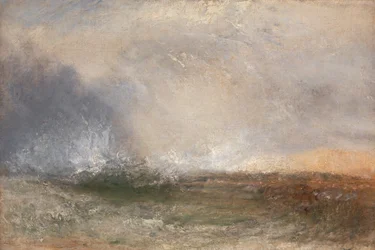 Viharos tengertörés a parton, 1840 és 1845 között.