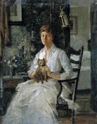 Egy hölgy portréja kutyával (Anna Baker Weir)