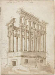 A Bordeaux melletti "Palais Tutelle" (toll és barna tinta, barna mosással, fektetett papírra)