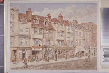 Kilátás a 140-156. számokra a Borough High Street nyugati oldalán, 1888