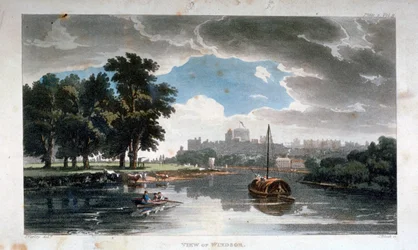 Kilátás Windsorra a Temze folyóról, Berkshire, 1820
