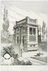 Fürdőszoba, különböző építészek terveiből álló kötetből, kocsma. Morel & Cie, Párizs, 1880 körül