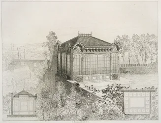 Kerti pavilon tervei és domborzata, 1880 körül