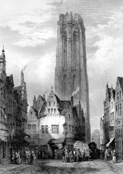 Malines Mechelen katedrális, Antwerpen, Belgium, 19. század.