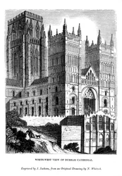 A durhami katedrális északnyugati nézete, 1843