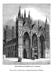 A Peterborough-i székesegyház nyugati frontja, 1843