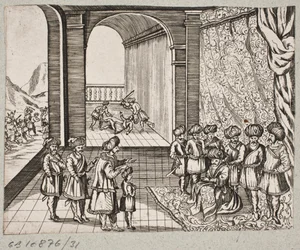 Illusztráció Adam Oleariushoz, „Perzsa Rosenthal, Schich Saadi leleményes költője […]”, Schleswig 1660