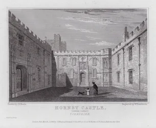 Hornby kastély, Belső udvar, Yorkshire (metszet)