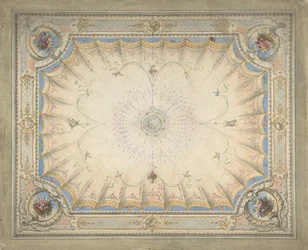 Mennyezeti kialakítás a Budoár számára, Ardgowan, kb. 1868.