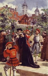 Sir Thomas More búcsúja lányától (színes litó)