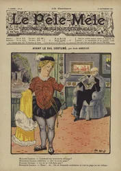 A jelmezbál előtt. Illusztráció: Le Pele-Mele, 1901