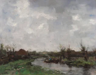 Folyói táj parasztházakkal, 1870-es évek vége