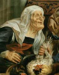 Jézus kiűzi a kereskedőket a templomból (olaj, vászon)