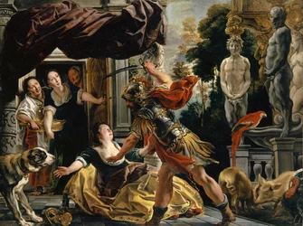 Odüsszeusz megfenyegeti Kirkét, kb. 1630-35