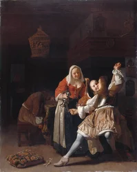 The Embracing Cavalier, c.1660-65 (oil on panel)