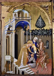 Lucia alamizsnát ad, 1410 körül.