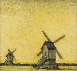 Táj két szélmalommal, 1900 körül