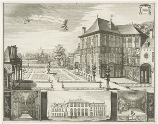 Kilátás az antwerpeni Rubens-házra Kilátás a Hilwerue házra Antwerpenben Parties de la maison Hilwerue Aanvers 1692 (cím a tárgyon)