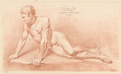 Ülő férfi akt, elölről nézve (2. díj 1798)