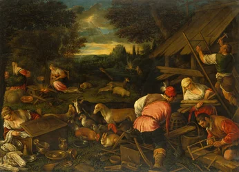 Isten beszél Noéval az özönvíz után, 1578 körül (olaj, vászon)