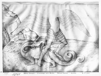 Szent Mihály arkangyal, 1450 körül (tinta pergamen)