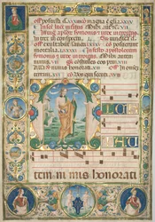 Levél egy fokozatról: Initial (M) Szent Andrással (recto)