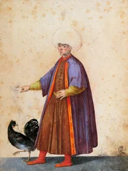 Turbánt viselő török férfi, Jacopo Ligozzi (1547-1627) rajza