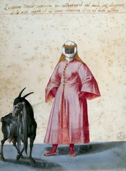 Török nő kecskével, Jacopo Ligozzi (1547-1627) rajza
