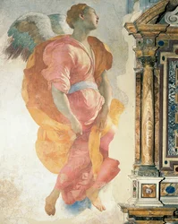 Gábriel arkangyal, Giacomo Carucci, más néven Pontormo műve (1494-1556), freskó, Capponi-kápolna, Santa Felicita-templom, Firenze