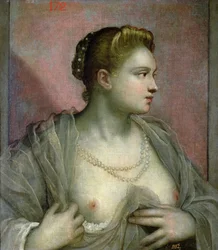 Melleit felfedő nő portréja, 1570 körül