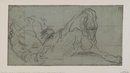 Fekvő férfi figura, 1560-9 (kréta papíron)