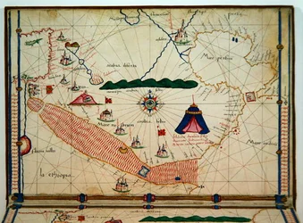 Ms Ital 550.0.3.15 fol.5v Vörös-tenger térkép, a Carte Geografiche-ből