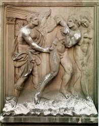 Ádám és Éva a Földi Paradicsom vadászatai Alacsony dombornyomású márvány, Jacopo Della Quercia (1374/8-1438) 1430-1435 Dim. 86x68 cm Bologna Chiesa di San Petronio