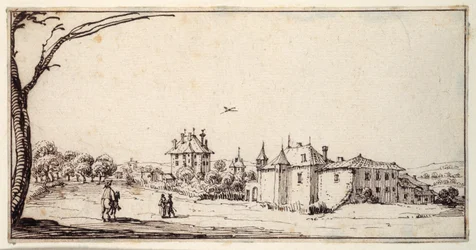La Vieille et la Neuve Malgrange (toll és barna tinta papíron)
