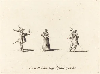 Hölgy borosüveggel és két úriember, valószínűleg 1634.