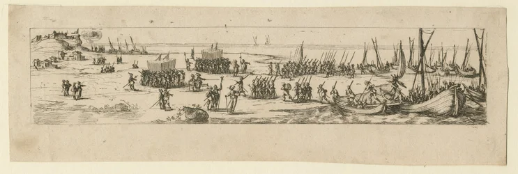 A csapatok partraszállása La Rochelle ostrománál, 1630