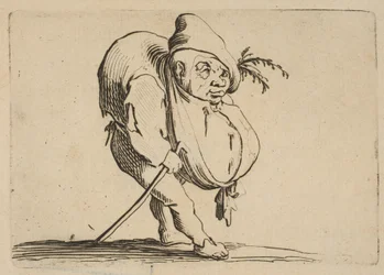 Le Bossu a La Canne A púpos bottal, Varie Figure Gobbiból, suite appelée..., 1616-22.